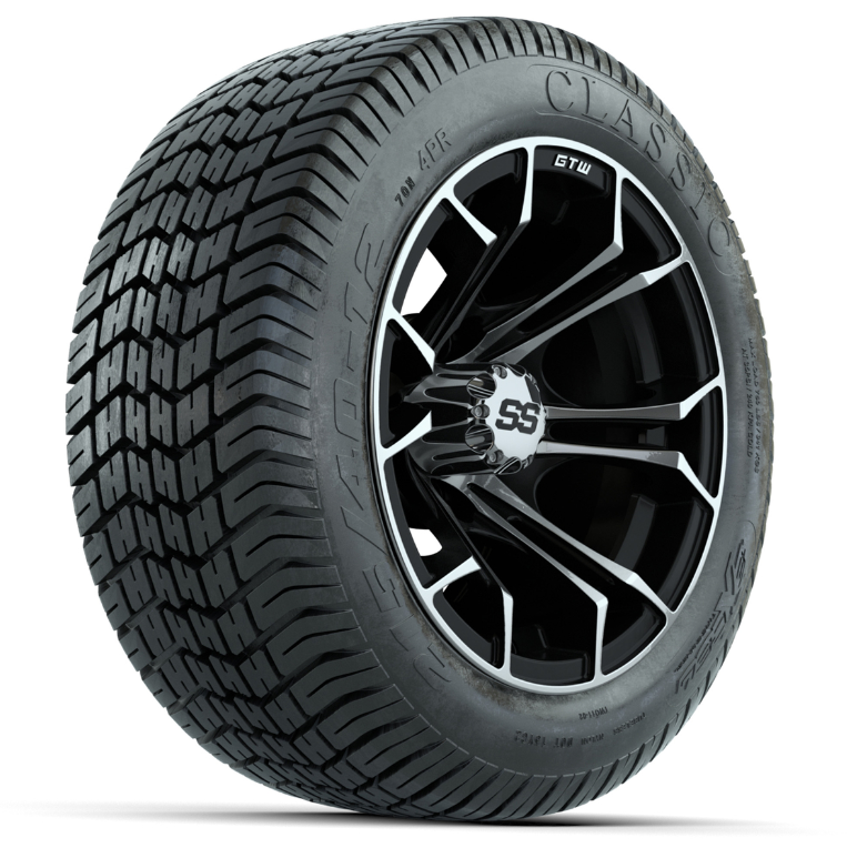 Set of (4) 12 in GTW Spyder Wheels with 215/40-12 Excel Classic Street Tires