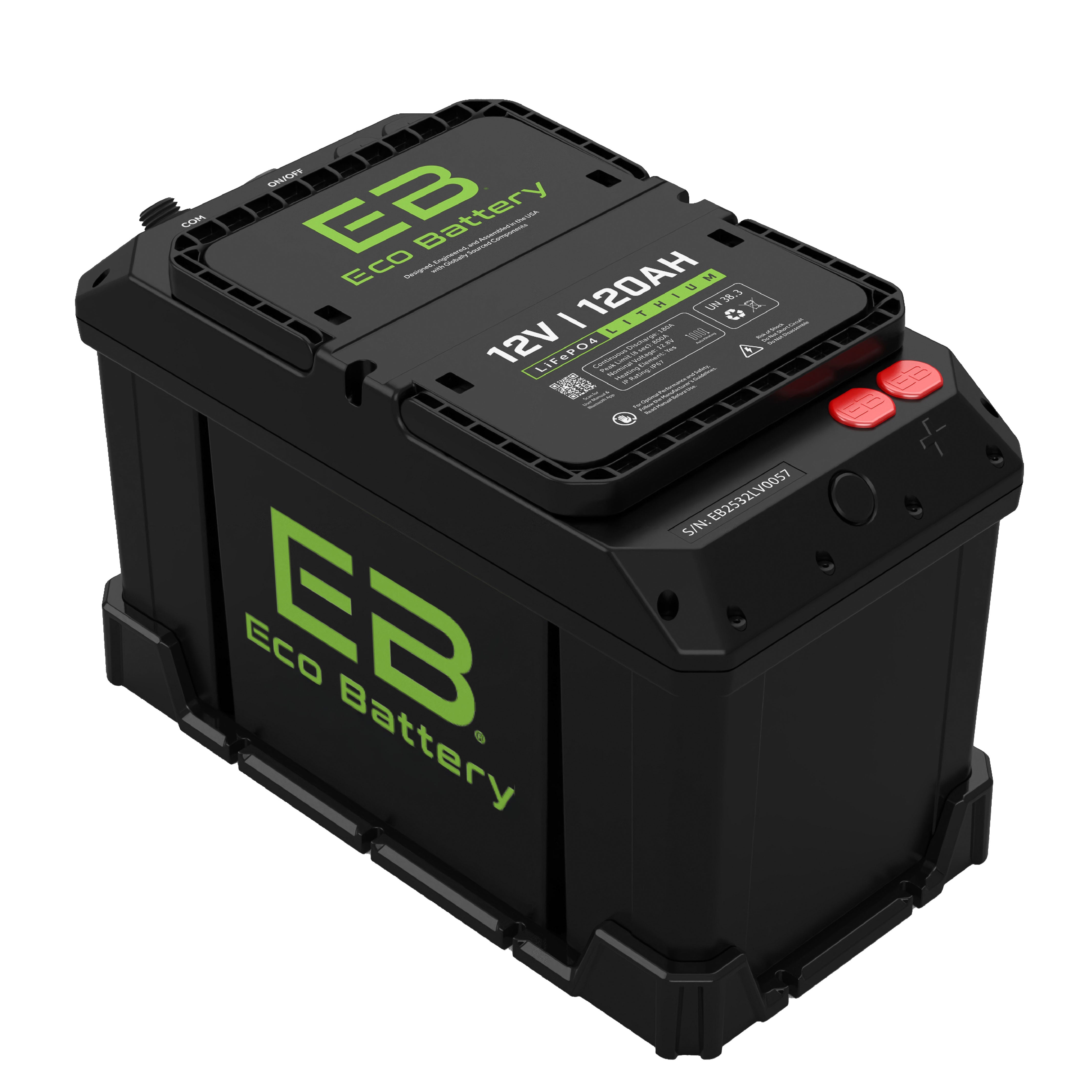 Eco Battery 12V 120Ah RV & Marine LiFePO4 Battery