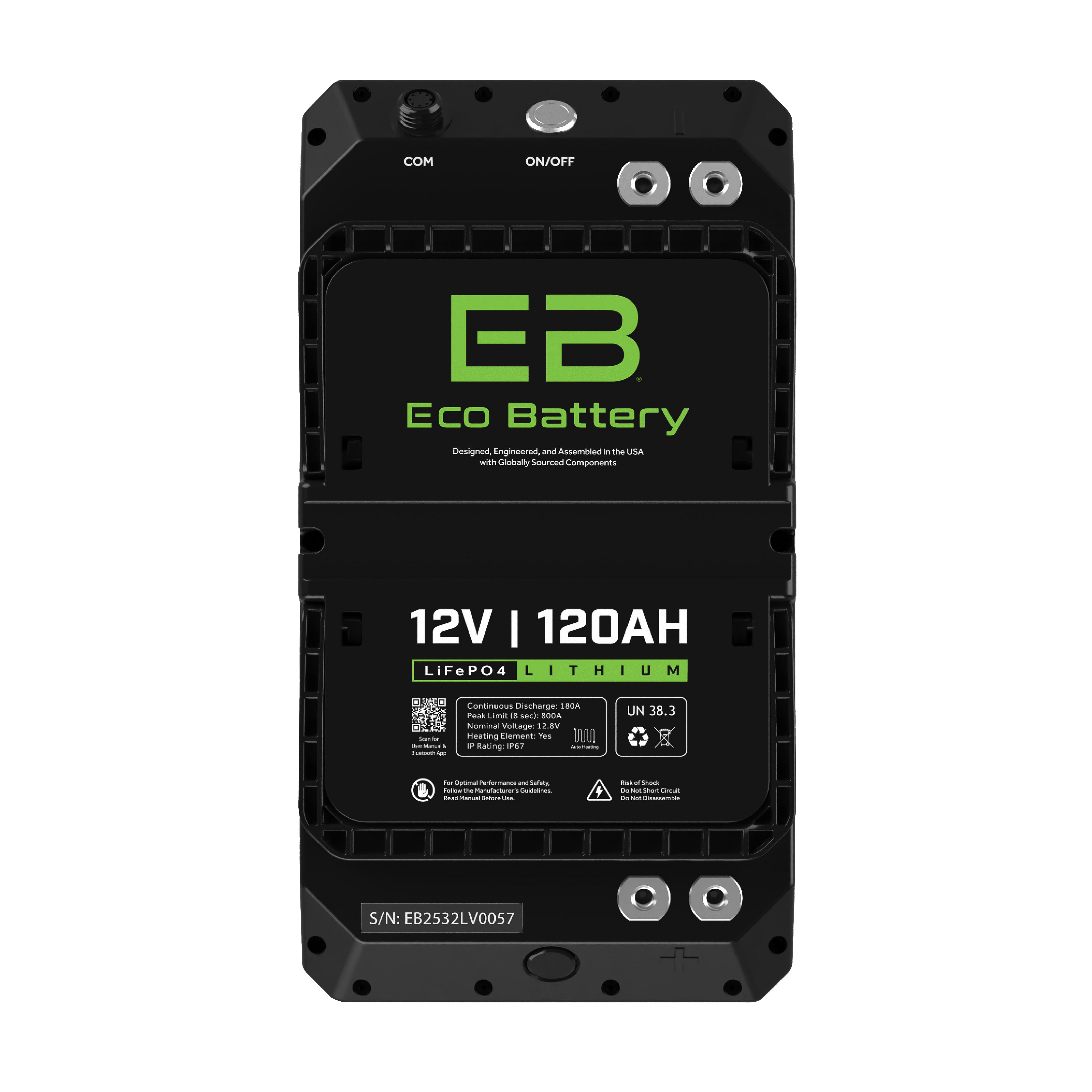 Eco Battery 12V 120Ah RV & Marine LiFePO4 Battery - view 3