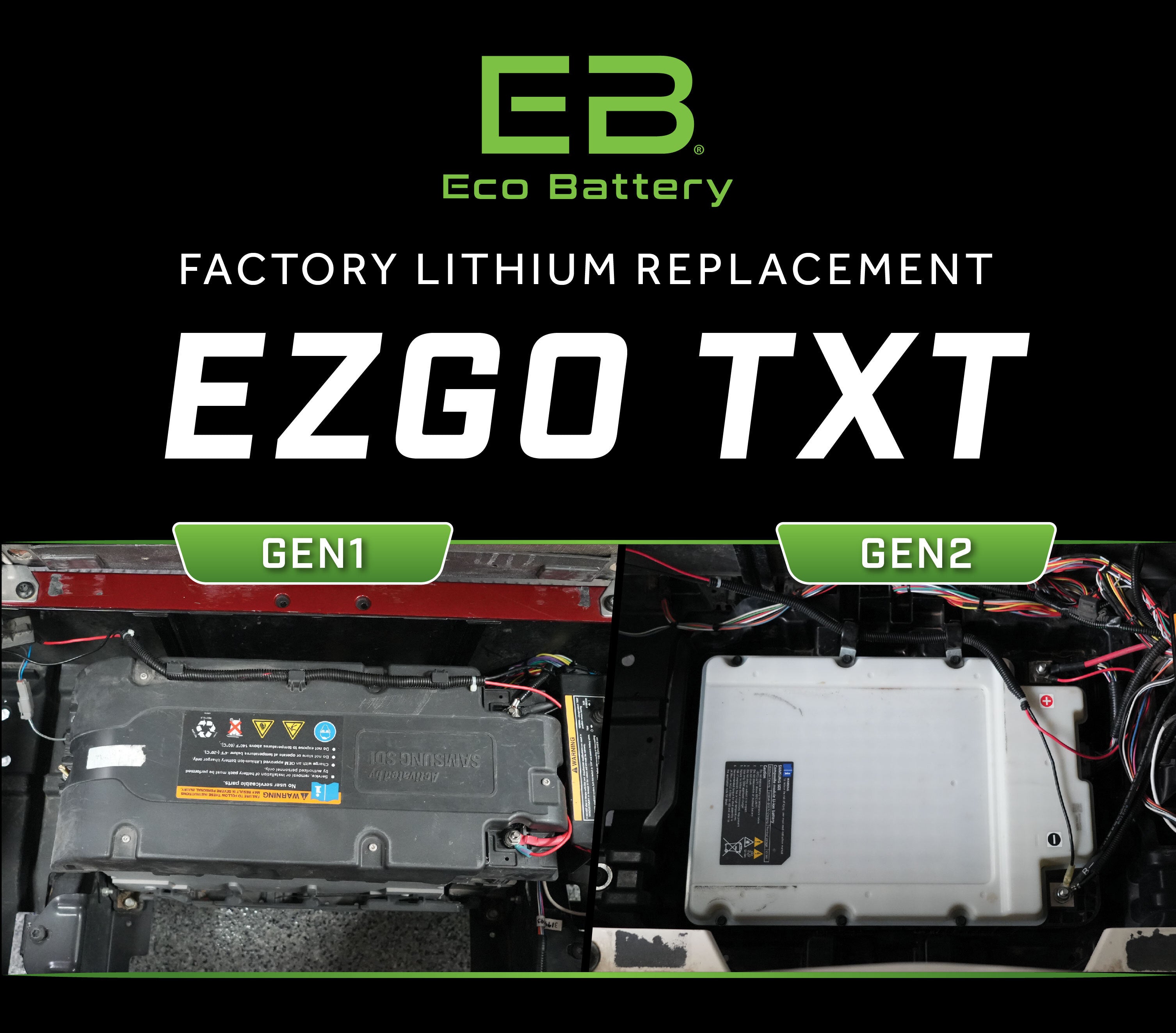 Eco Battery 51V 105AH Skinny Battery Bundle / EZGO TXT Samsung Gen2 - view 2