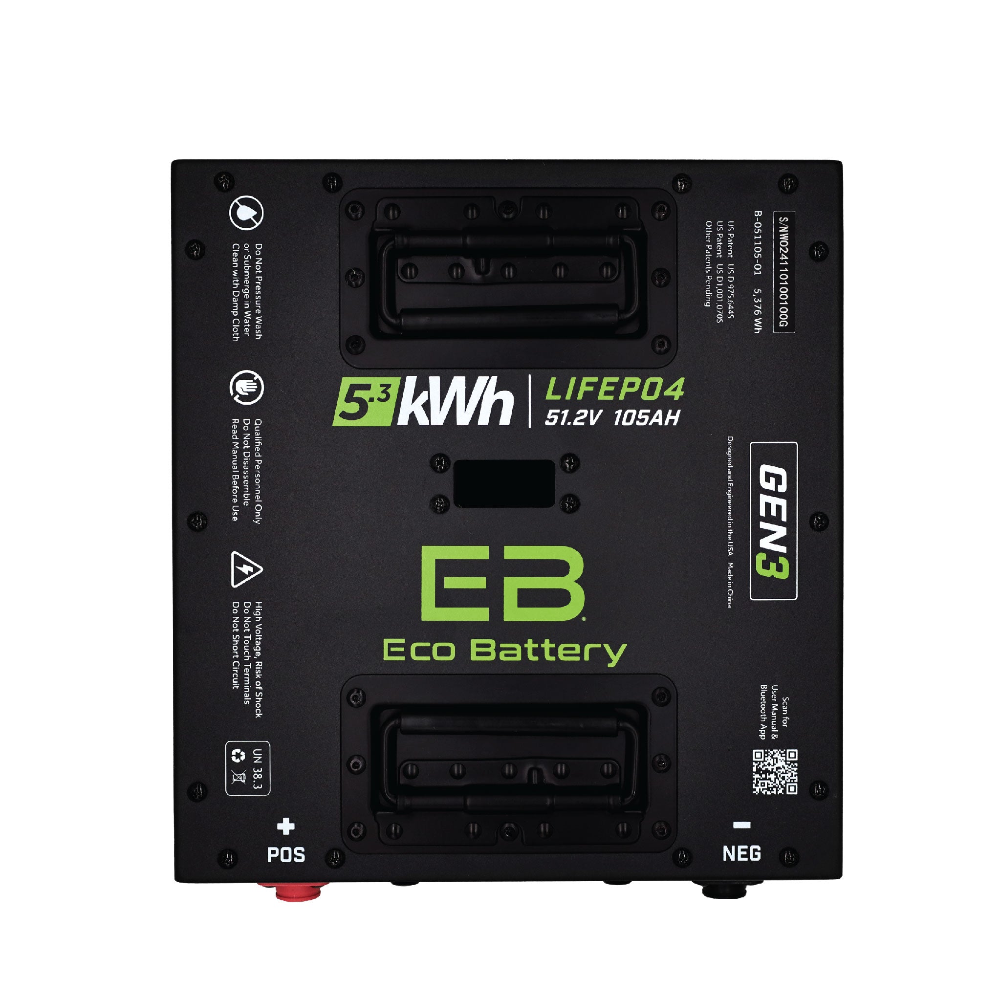 Eco Battery 51V 105AH Thru-Hole Battery Bundle / Club Car DS / H-Frame - view 2