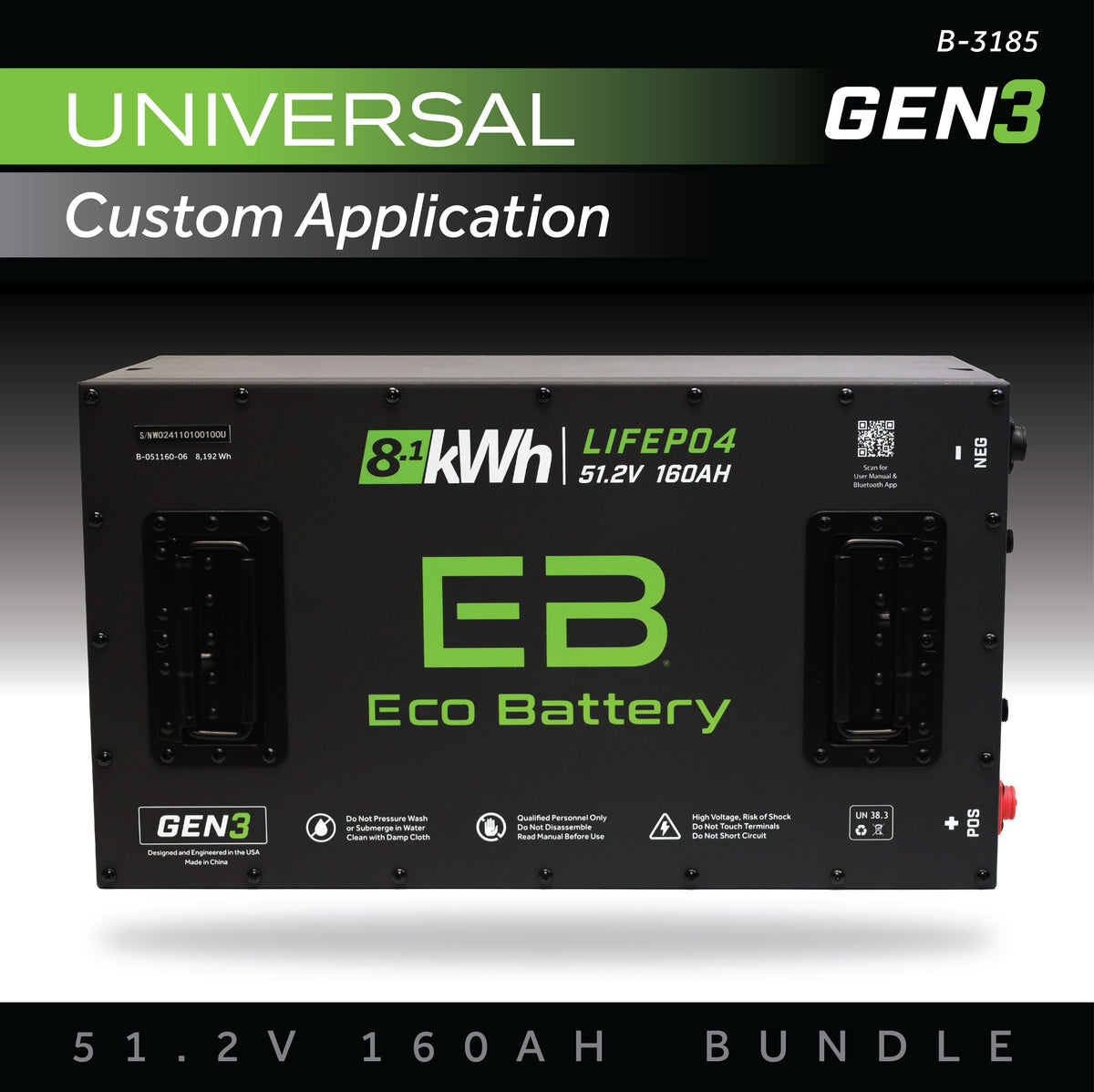 Eco Battery 51V 160AH Battery Bundle / Universal