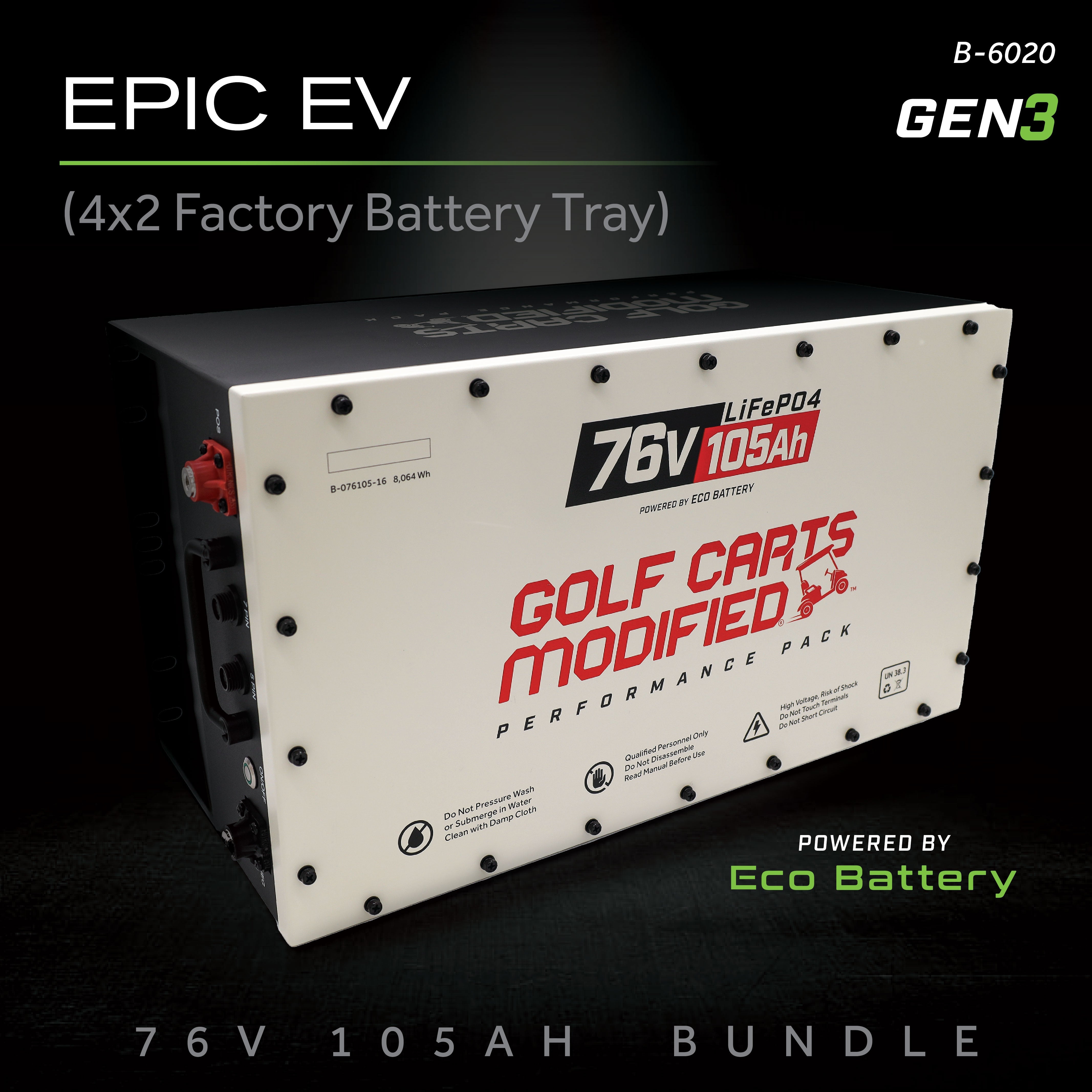 76V 105AH Battery Bundle / Epic EV (4 x 2 Factory Battery Tray)
