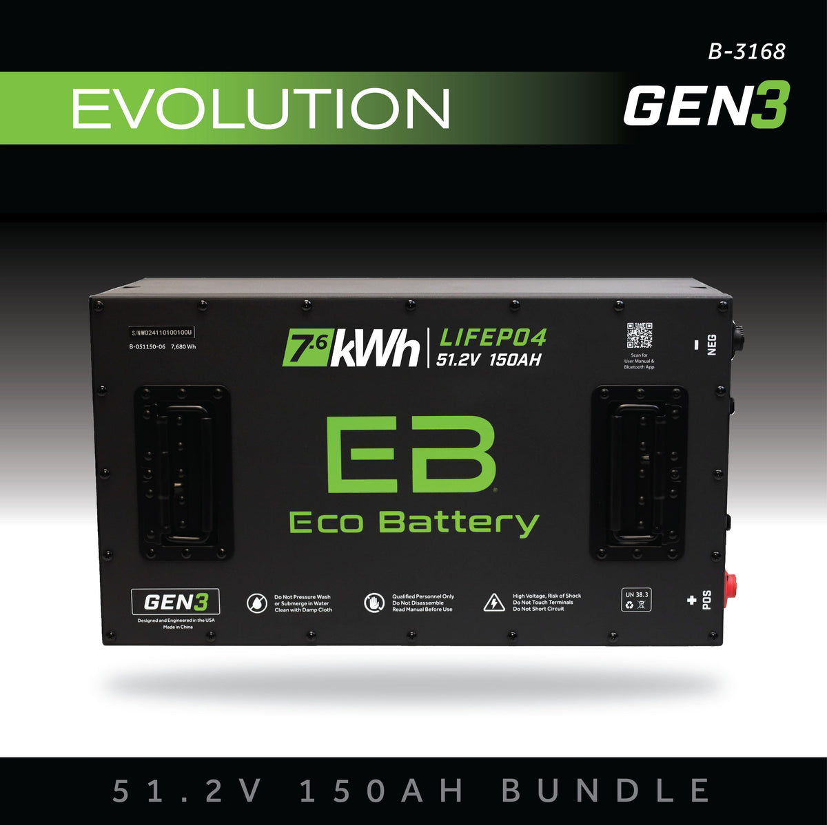 Eco Battery 51V 150Ah Battery Bundle / Evolution (9-Pin Harness)