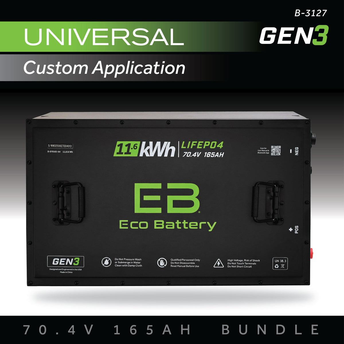 Eco Battery 70V 165AH Battery Bundle / Universal - DIY
