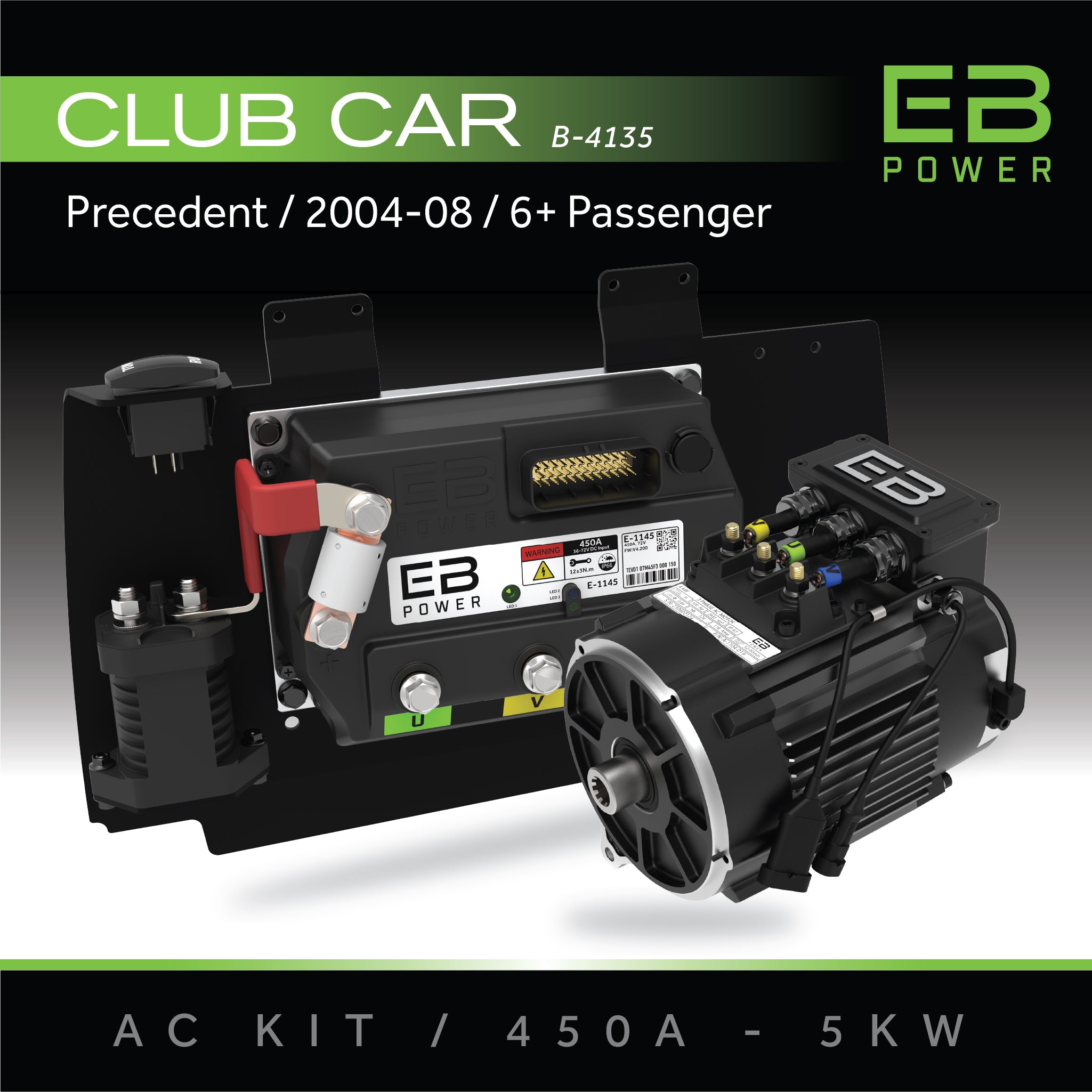 EB Power AC Kit / 450A + 5kW / Club Car Precedent / 2004-08 / 6+ Passenger